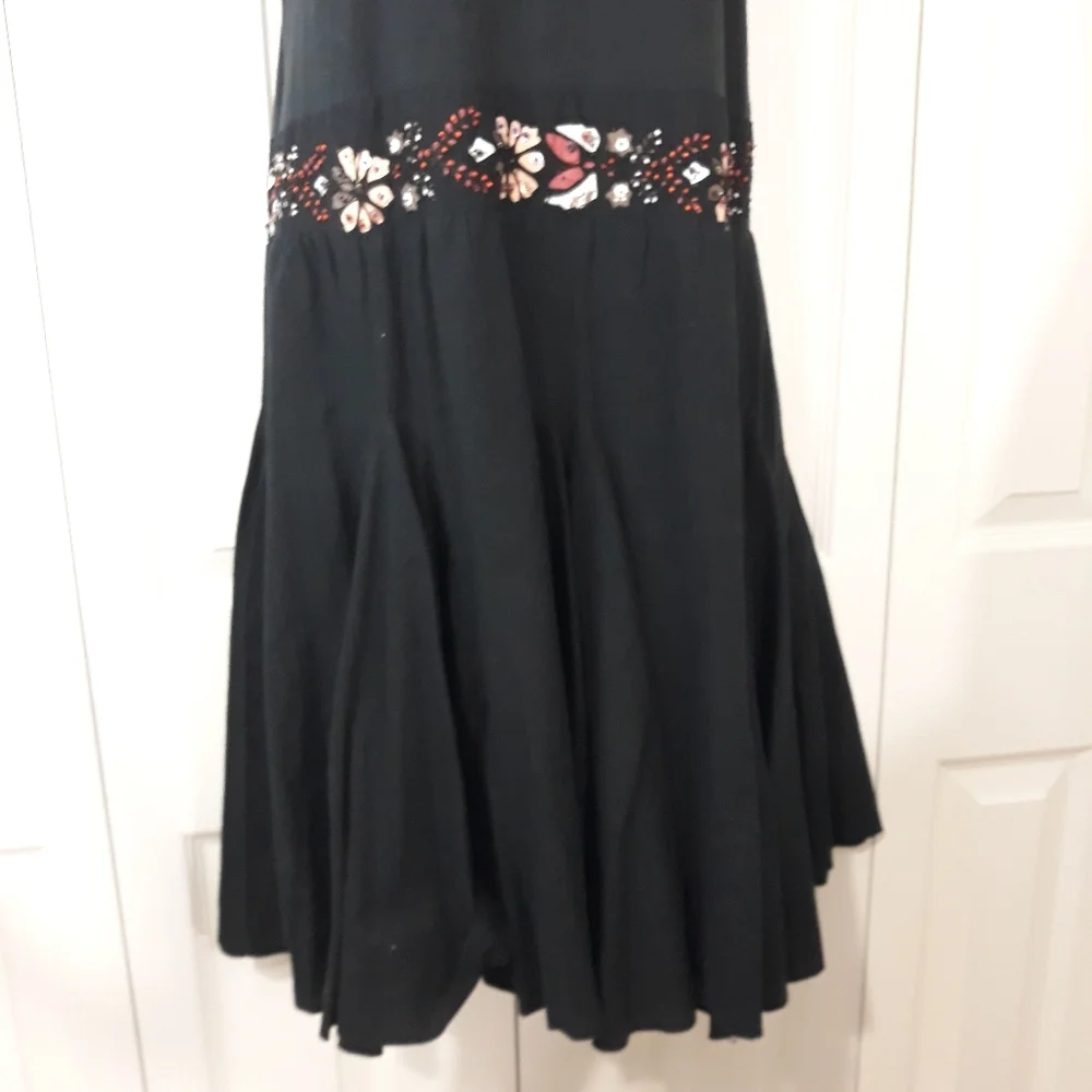 Mix Nouveau 100% Cotton Black Beaded  Dress Size Medium - Picture 9 of 11